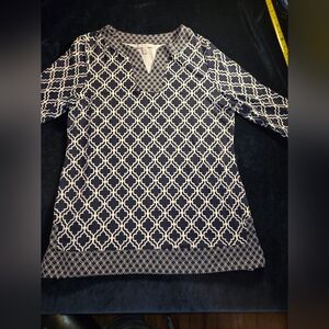Charter Club Tunic Top. Blue And White. Size XL